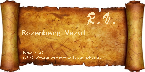 Rozenberg Vazul névjegykártya